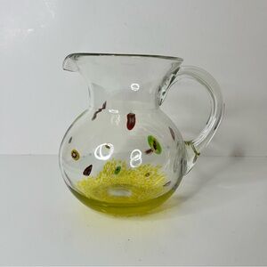 Millefiori Hand Blown Sangria Glass Pitcher